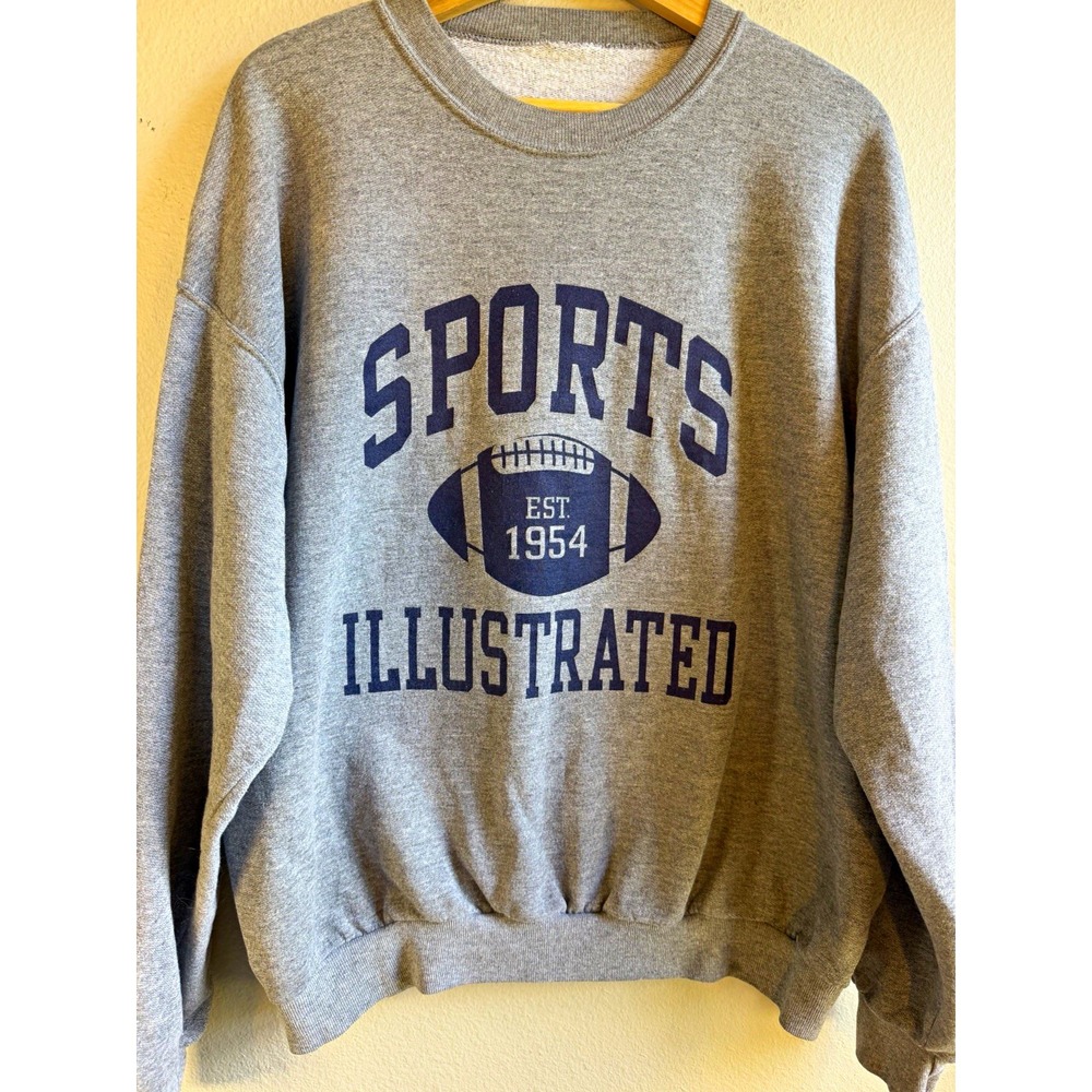 Sports Illustrated Gray Crewneck Pullover Sweatshirt Graphic Print Men's 2XL
